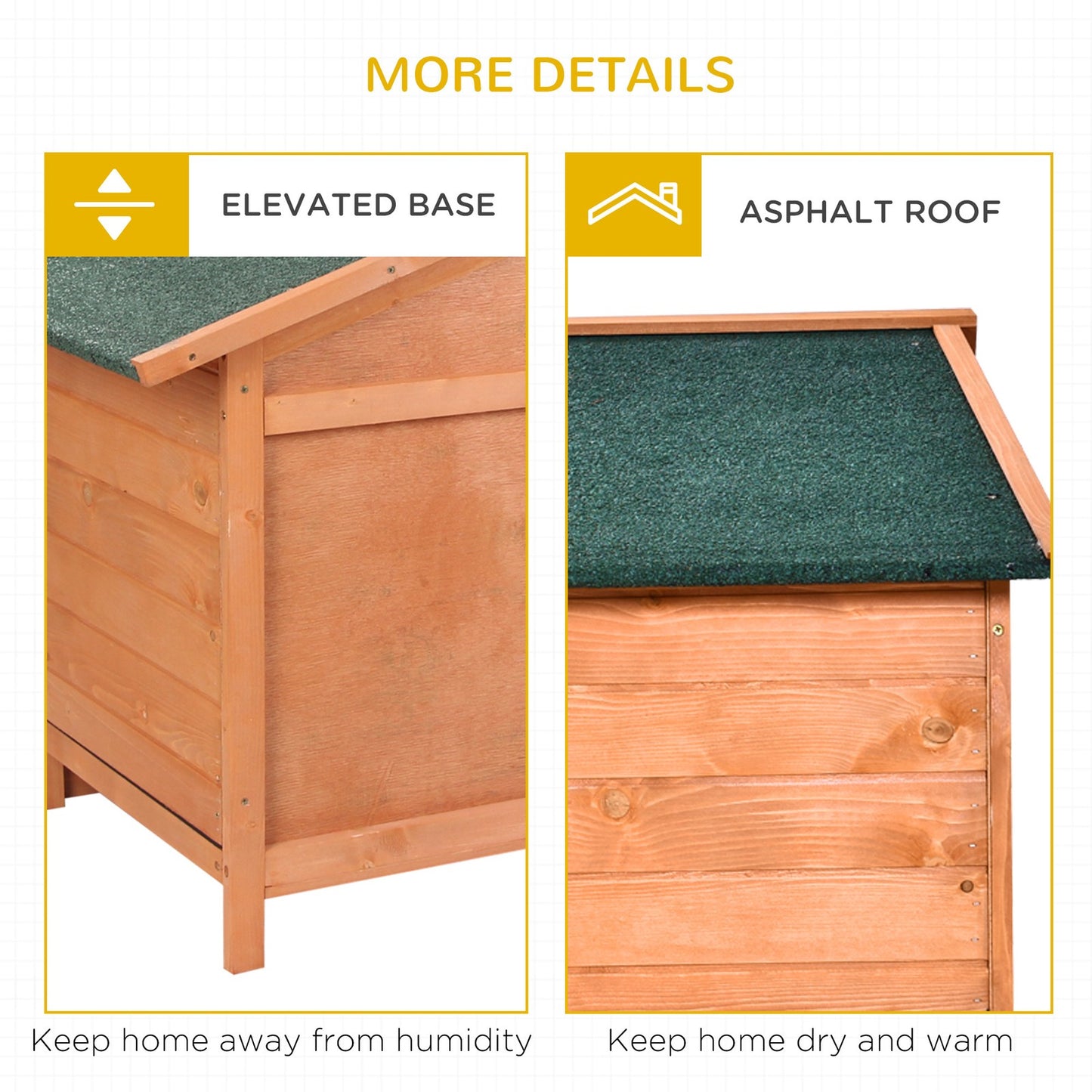 Wooden Rabbit Hutch, Guinea Pig Hutch Outdoor Cage W/ Run & Tray, Lockable Door