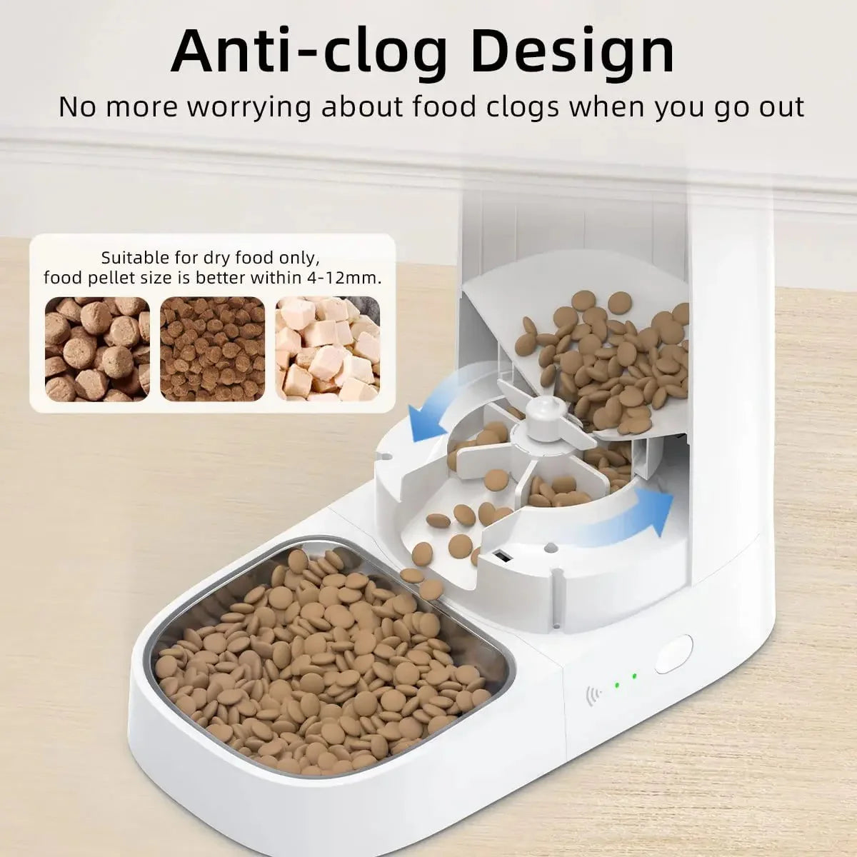 ROJECO Automatic Cat Feeder Pet Smart Wifi Cat Food Kibble Dispenser Remote Control Auto Feeder for Cat Dog Dry Food Accessories