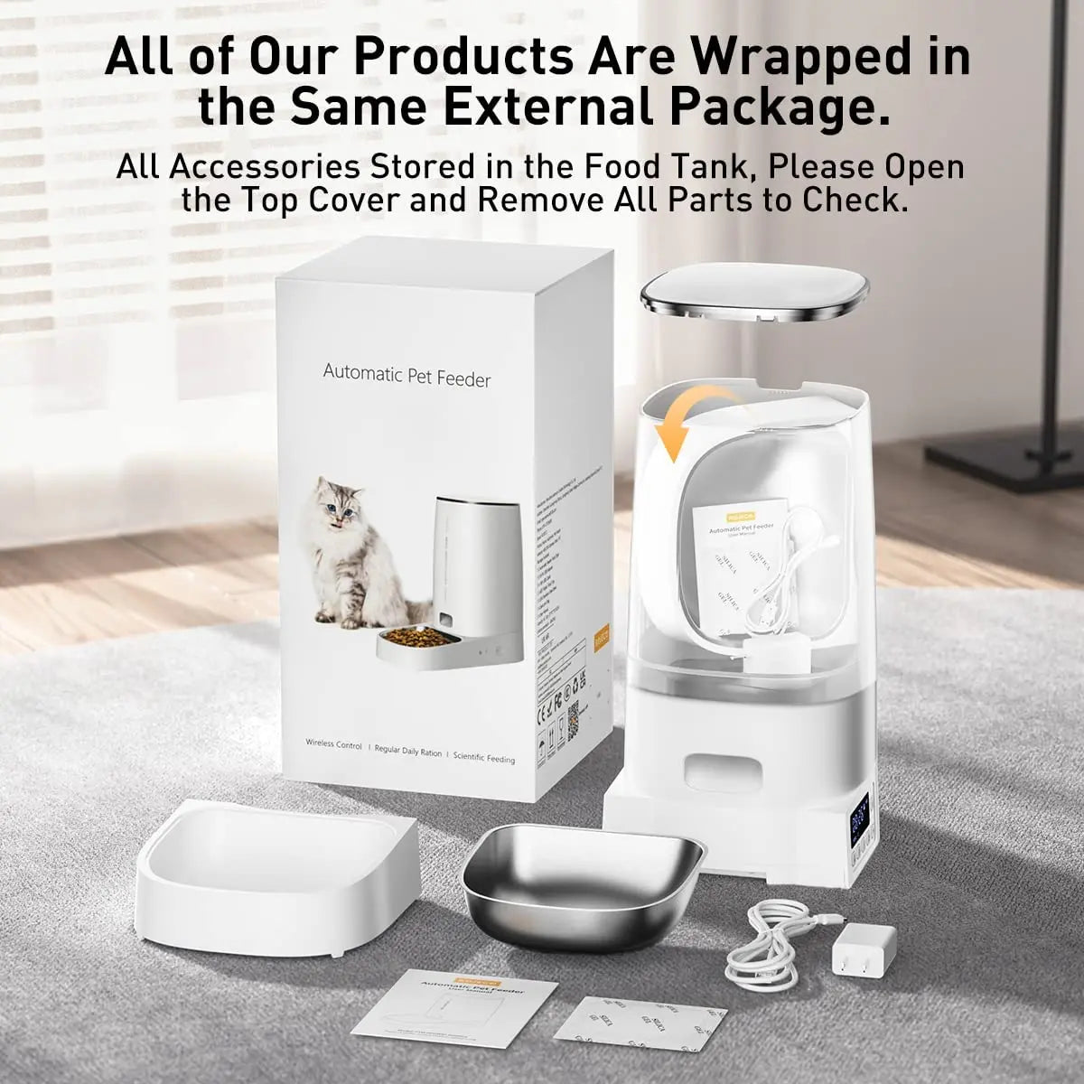 4L Automatic Pet Feeder Button Version Auto Cat Food Dispenser Accessories Smart Control Pet Feeder for Cats Dog Dry Food